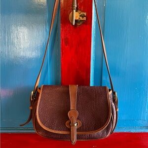 Vintage Dooney and Burke burgundy and tan Crossbody bag